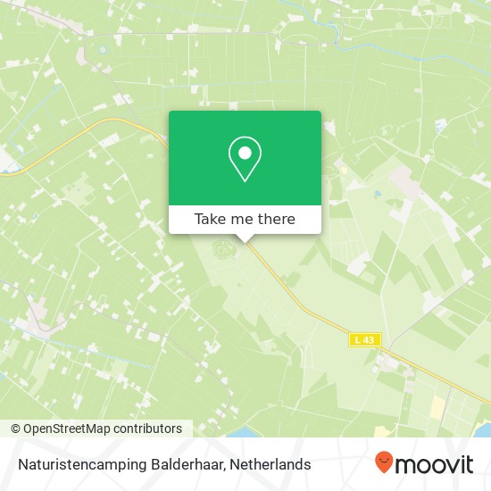 Naturistencamping Balderhaar kaart