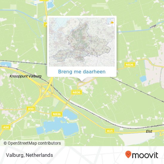 Valburg kaart