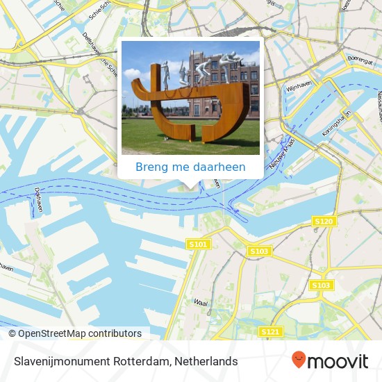 Slavenijmonument Rotterdam kaart