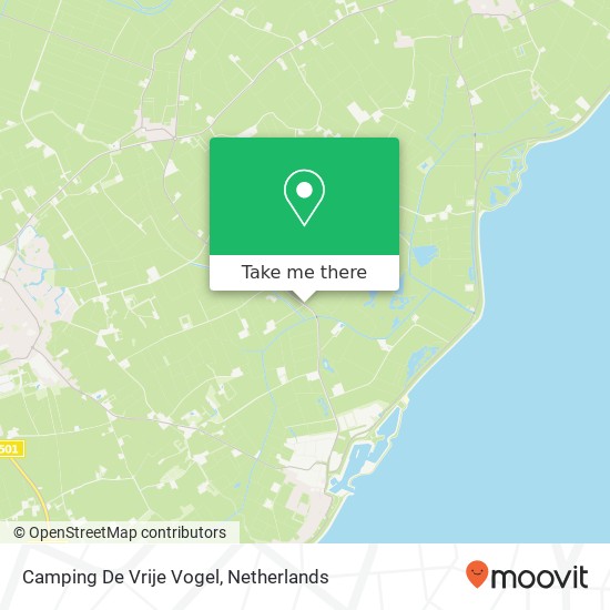 Camping De Vrije Vogel kaart