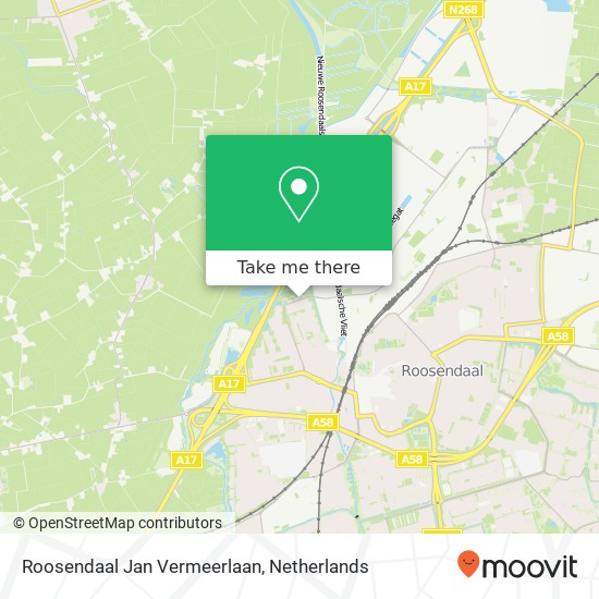 Roosendaal Jan Vermeerlaan kaart