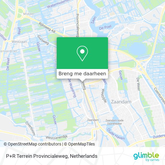 P+R Terrein Provincialeweg kaart