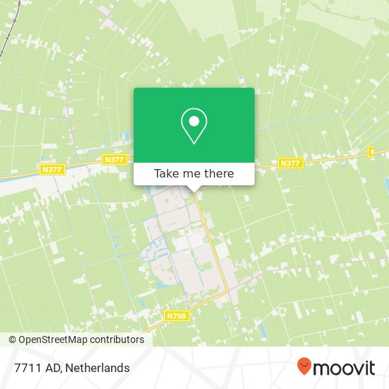 7711 AD, 7711 AD Nieuwleusen, Nederland kaart