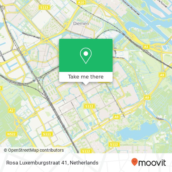 Rosa Luxemburgstraat 41, 1103 DR Amsterdam kaart