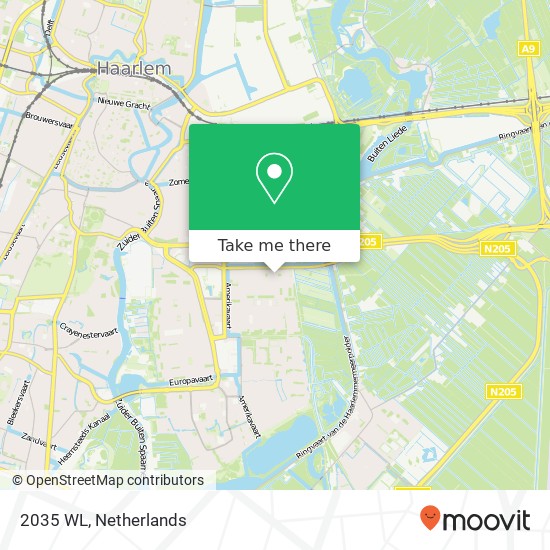 2035 WL, 2035 WL Haarlem, Nederland kaart