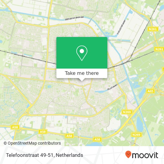 Telefoonstraat 49-51, Telefoonstraat 49-51, 5038 DN Tilburg, Nederland kaart