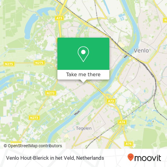 Venlo Hout-Blerick in het Veld kaart