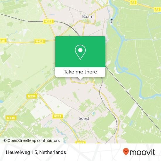 Heuvelweg 15, 3761 XL Soest kaart