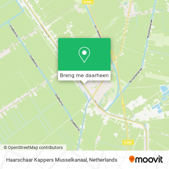 Haarschaar Kappers Musselkanaal kaart