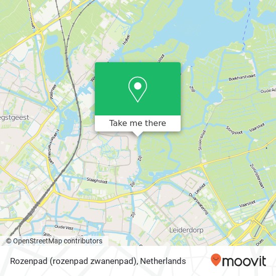 Rozenpad (rozenpad zwanenpad), 2317 Leiden kaart