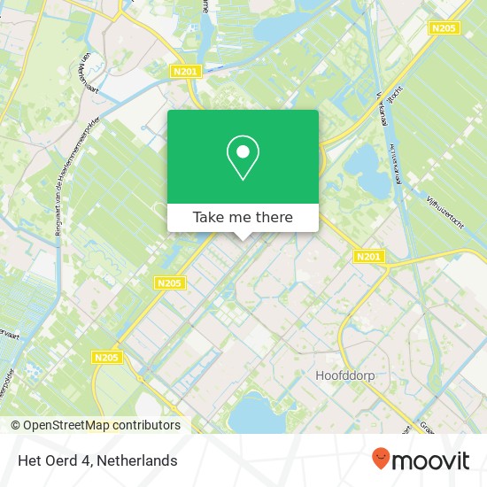 Het Oerd 4, 2134 ZG Hoofddorp kaart