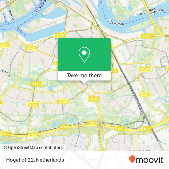 Hogehof 22, 3075 DK Rotterdam kaart