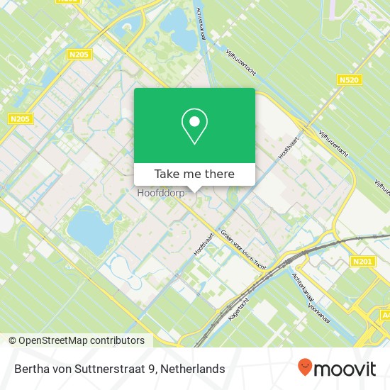 Bertha von Suttnerstraat 9, 2131 VW Hoofddorp kaart