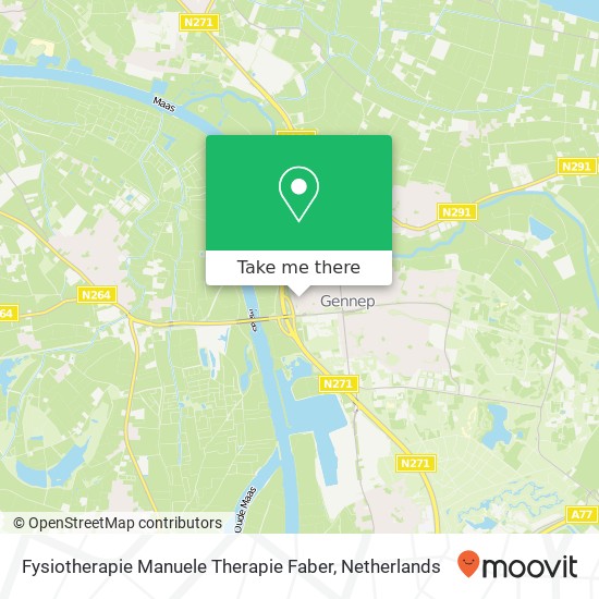 Fysiotherapie Manuele Therapie Faber, Houthakkersgroes 3 kaart