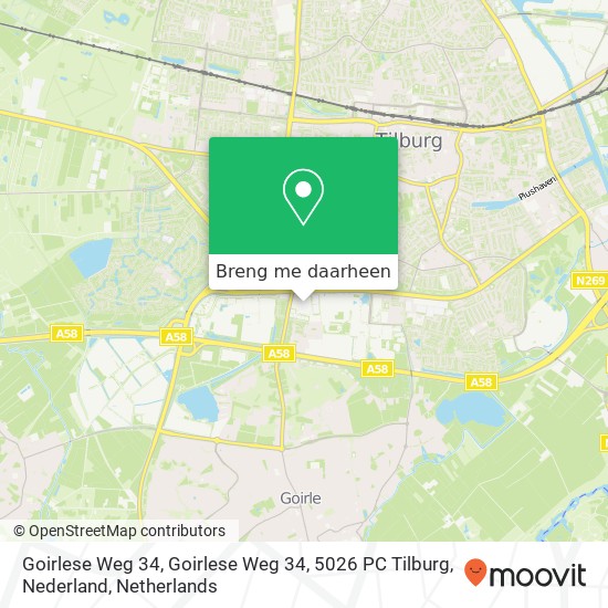 Goirlese Weg 34, Goirlese Weg 34, 5026 PC Tilburg, Nederland kaart