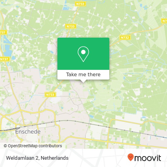 Weldamlaan 2, 7531 HZ Enschede kaart