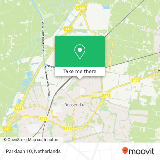 Parklaan 10, 4702 XD Roosendaal kaart