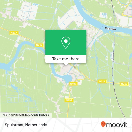 Spuistraat, Spuistraat, 3299 Maasdam, Nederland kaart