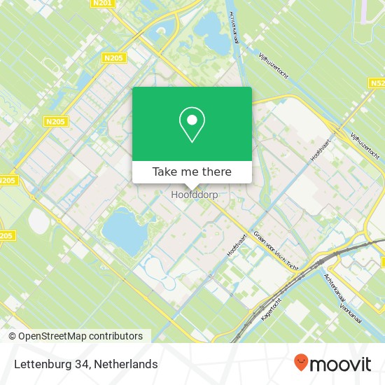 Lettenburg 34, 2135 DG Hoofddorp kaart