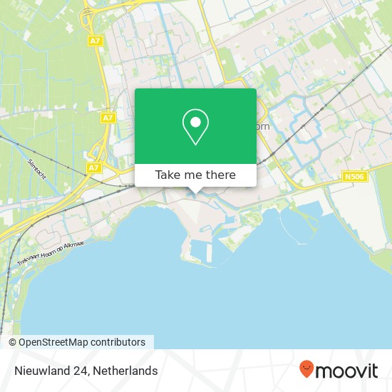 Nieuwland 24, Nieuwland 24, 1621 HK Hoorn, Nederland kaart