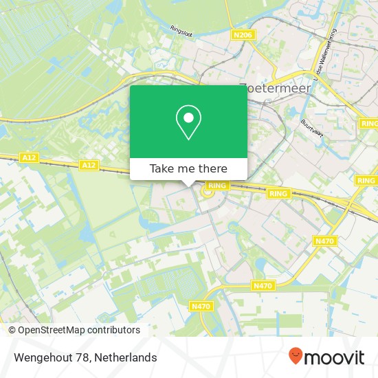 Wengehout 78, 2719 KB Zoetermeer kaart