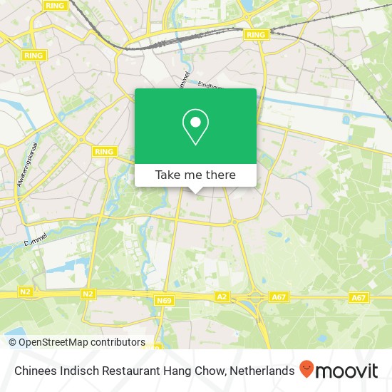 Chinees Indisch Restaurant Hang Chow, Hortensiastraat 2 kaart