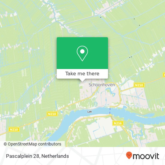 Pascalplein 28, 2871 PE Schoonhoven kaart