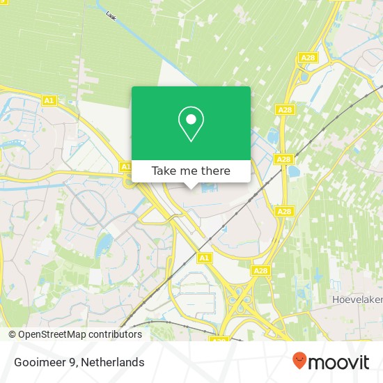 Gooimeer 9, 3825 Amersfoort kaart