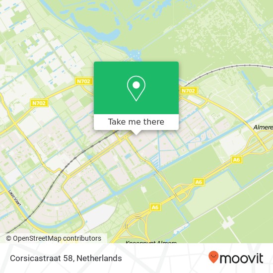 Corsicastraat 58, 1339 WT Almere-Buiten kaart