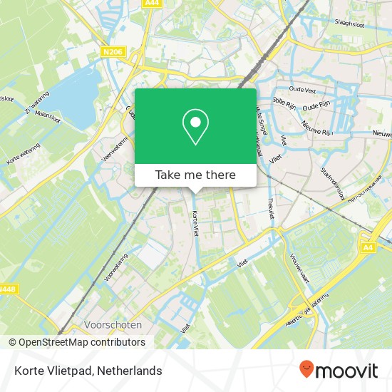 Korte Vlietpad, 2324 VV Leiden kaart