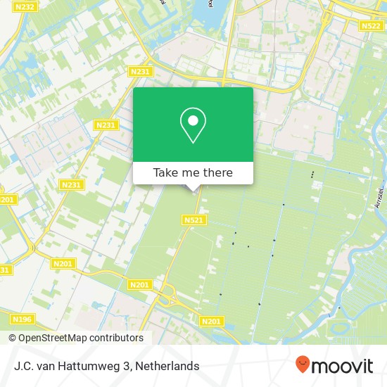 J.C. van Hattumweg 3, 1187 ZN Amstelveen kaart