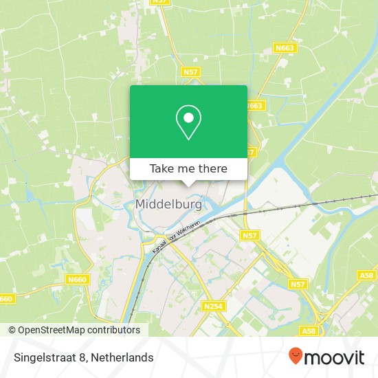Singelstraat 8, Singelstraat 8, 4331 SV Middelburg, Nederland kaart