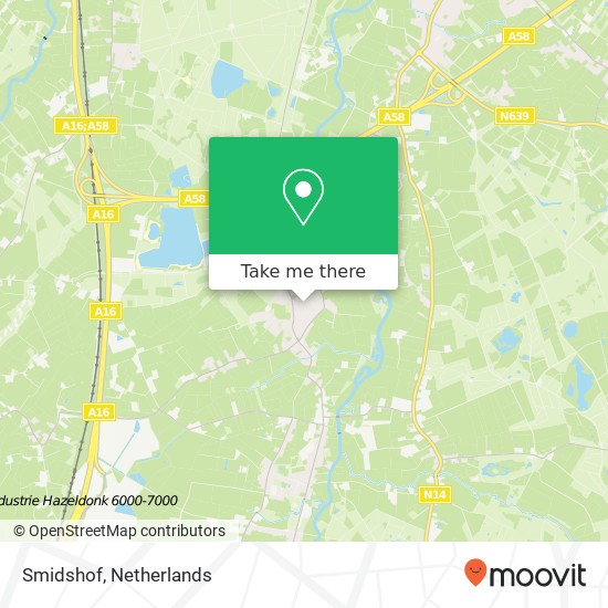 Smidshof, Smidshof, 4855 Galder, Nederland kaart