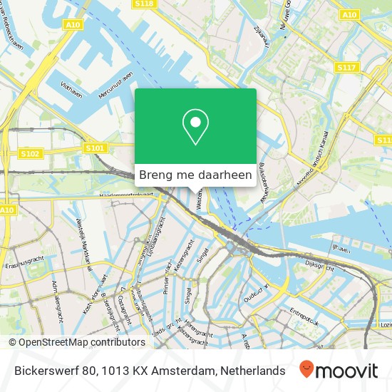 Bickerswerf 80, 1013 KX Amsterdam kaart