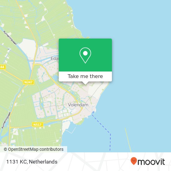 1131 KC, 1131 KC Volendam, Nederland kaart