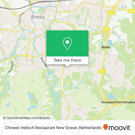 Chinees Indisch Restaurant New Ocean, Jorisstraat 2 kaart