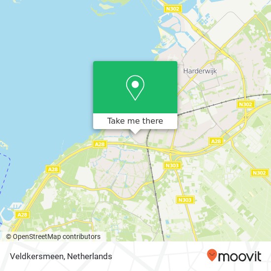 Veldkersmeen, Veldkersmeen, 3844 Harderwijk, Nederland kaart