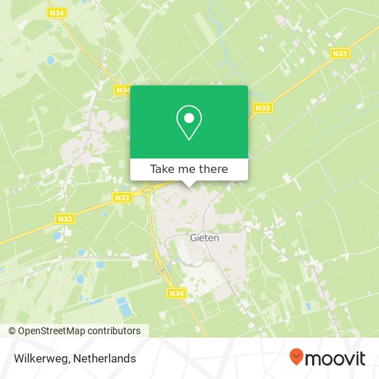 Wilkerweg, Wilkerweg, 9461 Gieten, Nederland kaart