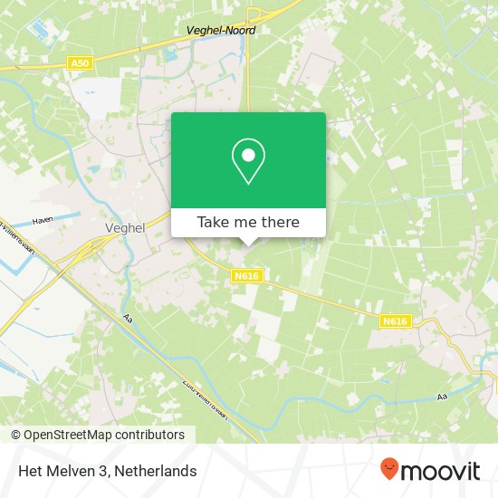 Het Melven 3, 5463 XD Veghel kaart