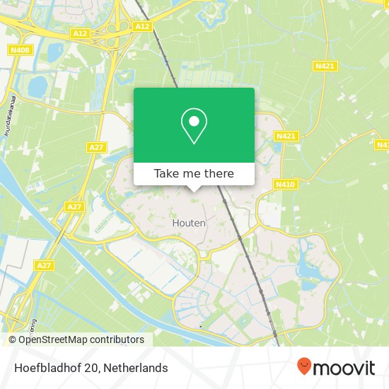 Hoefbladhof 20, Hoefbladhof 20, 3991 GH Houten, Nederland kaart