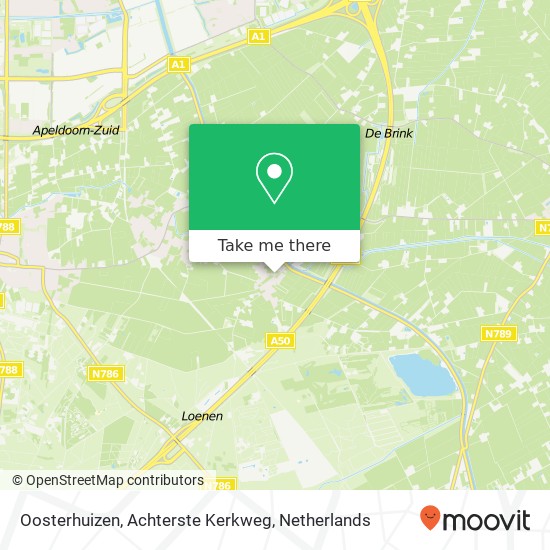 Oosterhuizen, Achterste Kerkweg kaart