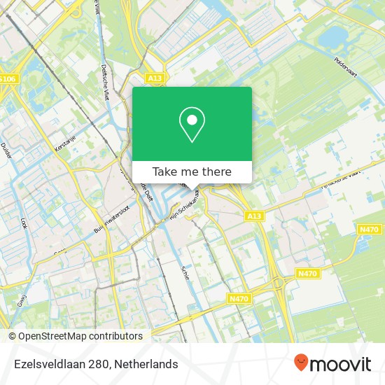 Ezelsveldlaan 280, Ezelsveldlaan 280, 2611 DL Delft, Nederland kaart