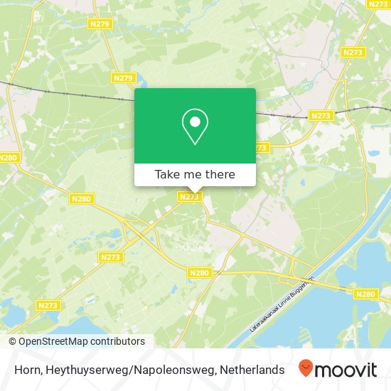 Horn, Heythuyserweg / Napoleonsweg kaart
