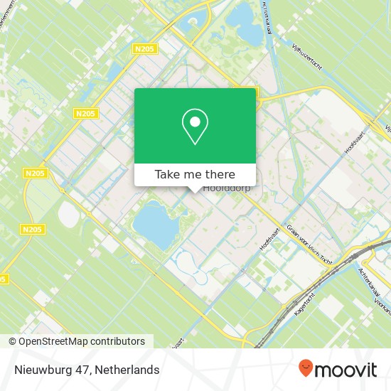 Nieuwburg 47, 2135 AE Hoofddorp kaart