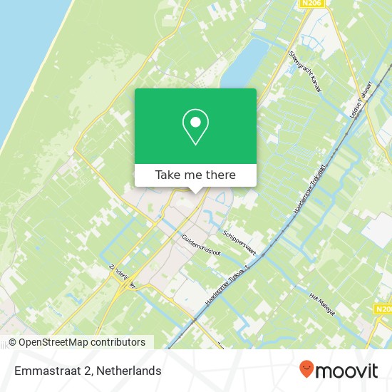 Emmastraat 2, 2211 CN Noordwijkerhout kaart