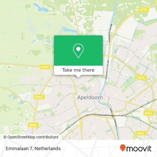 Emmalaan 7, 7316 EB Apeldoorn kaart