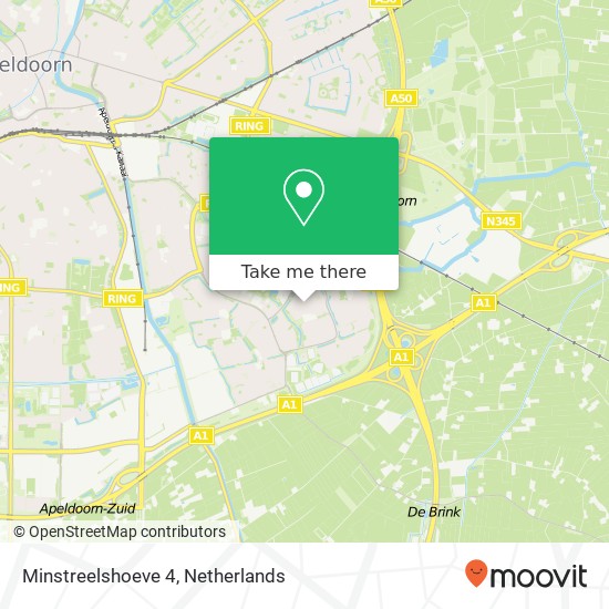 Minstreelshoeve 4, 7326 TR Apeldoorn kaart