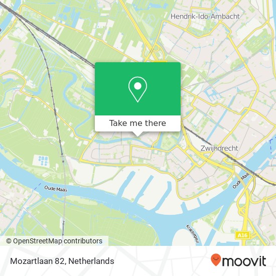 Mozartlaan 82, 3335 AJ Zwijndrecht kaart