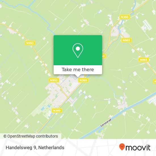 Handelsweg 9, 9791 DG Ten Boer kaart