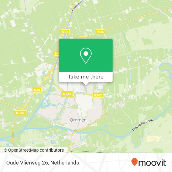 Oude Vlierweg 26, 7731 SL Ommen kaart